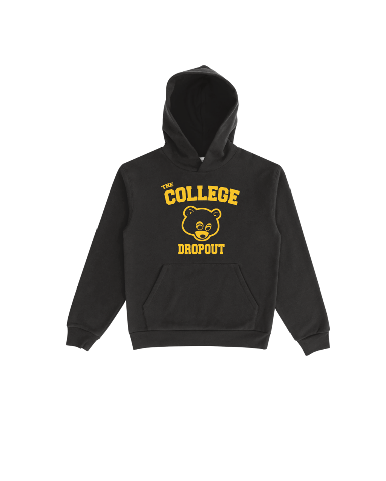 the college dropout pullover hoodie black colorway